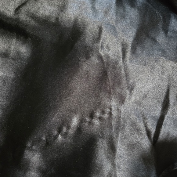 California Dynasty Vtg Black Velvet Satin Nightgown Size L Low Back Lingerie USA - Picture 9 of 9